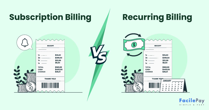 subscription billing vs recurring billing